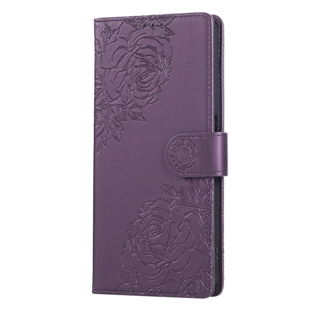 Phone For Realme 14 5G/Neo7x 5G/P3 5G/14T 5G ,Case Rose Flower PU Leather Wallet Cover with 3 Card Slots/Wrist Strap