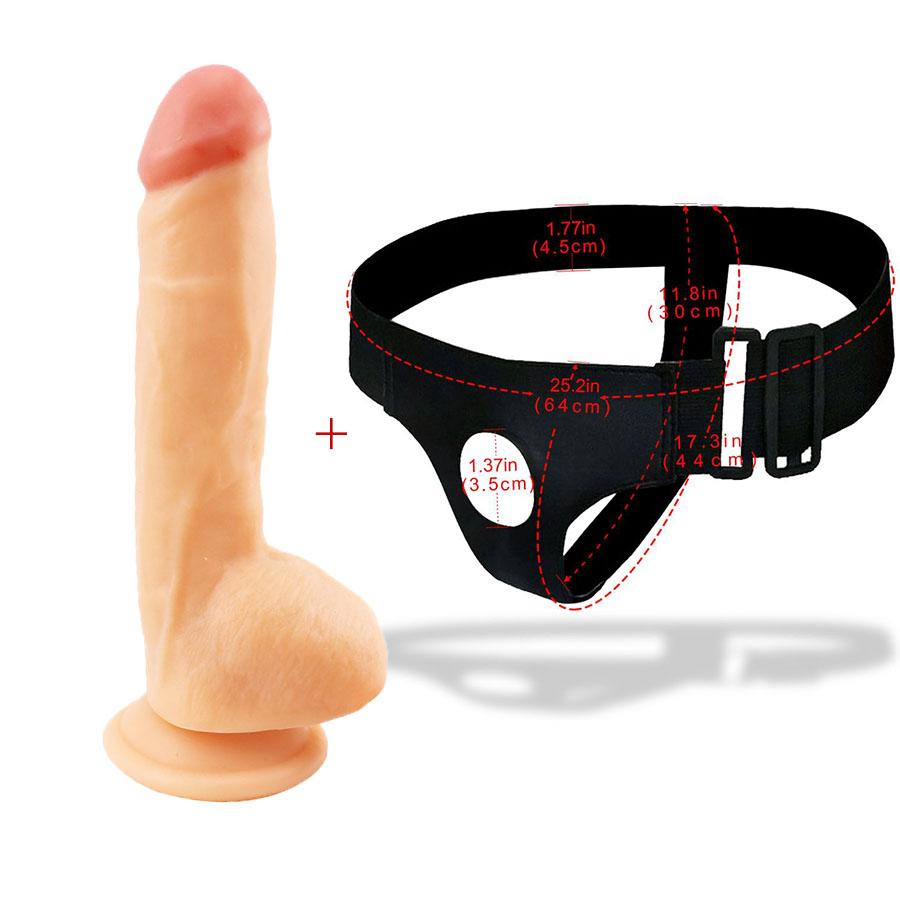 Men's Strap-on Realistic Dildo Pants for Men Double Dildos with Rings Man Strapon Harness Belt Adult Games Sex Toys  Adult Toys