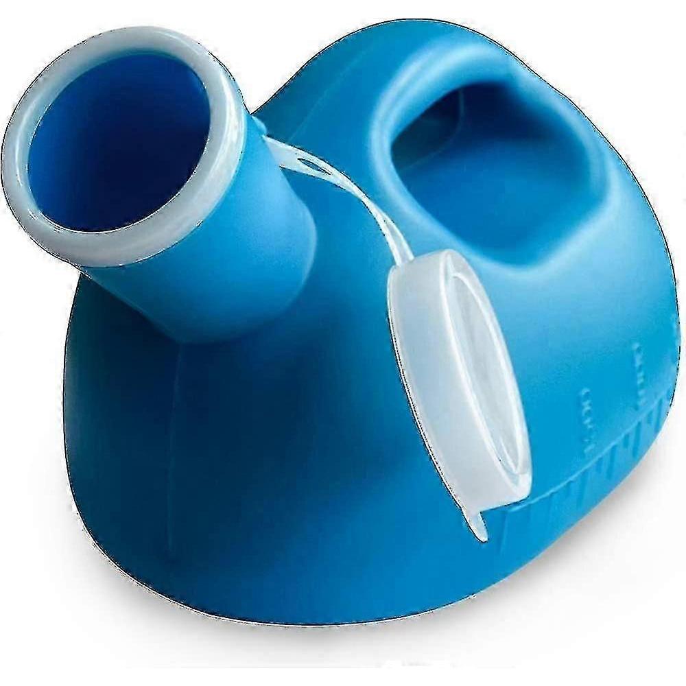 Men’s Portable Urinal 2000ml with Leak-Proof Lid - Lightweight Bedside/Travel Design for Elderly & Camping (Wide Base, Easy Clean)_CD