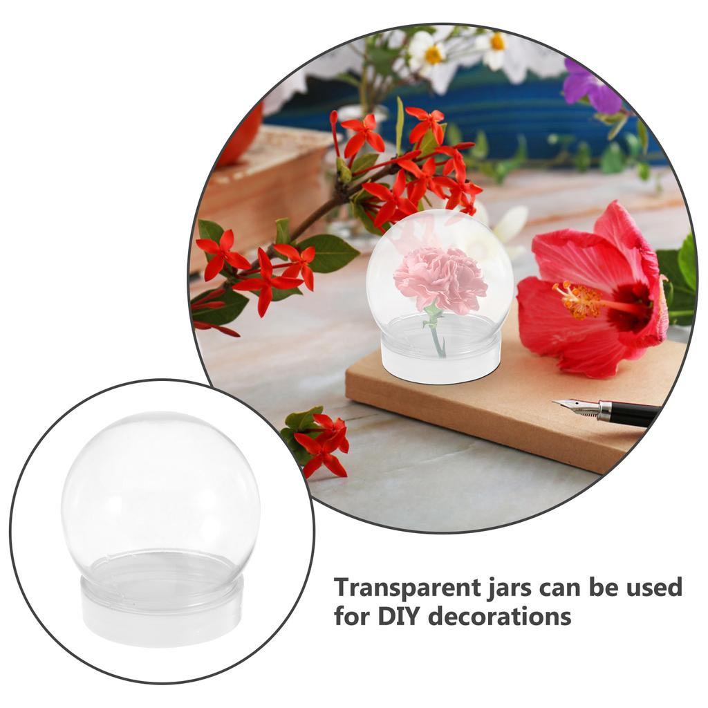 Water Globe Jars Transparent Snowball Clear Display Case Candy Small with Lids Child