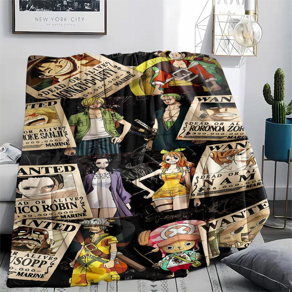1PC Anime One Piece Patterned Flannel Blanket Suitable For All Seasons For Home Decor Warmth And Comfort Gifts Holiday Present