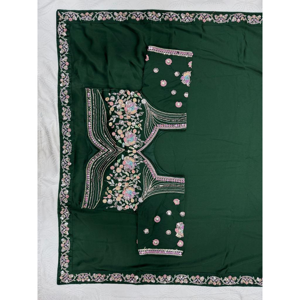 ROYAL MALAY SATIN SILK PARTYWEAR SAREE