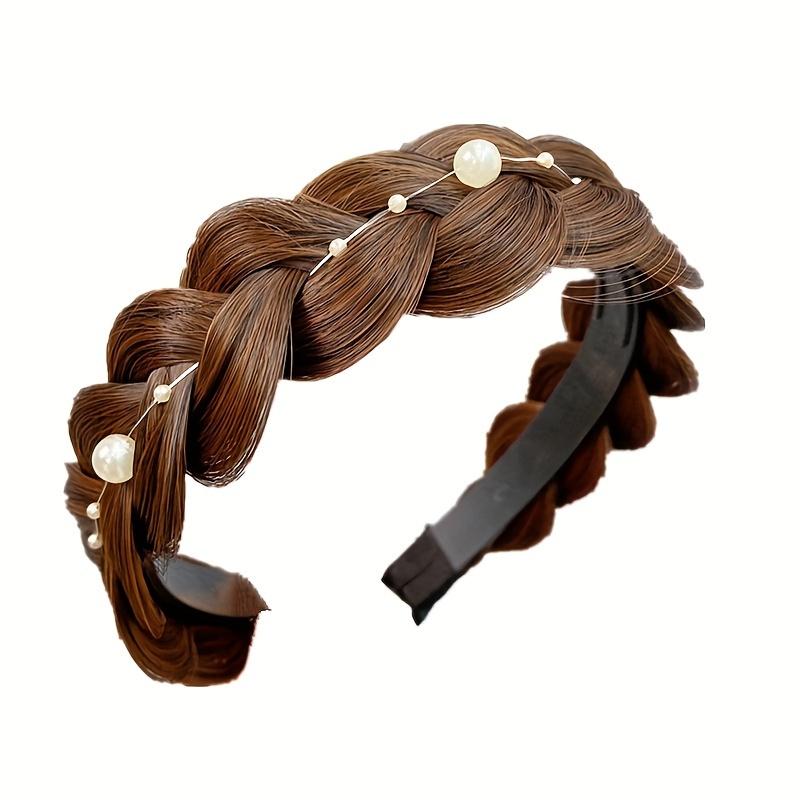 

1PC Elegant Hand-woven Imitation Pearl Headband - Stylish Natural Style, Suitable for Daily Wear and Wedding Bridesmaids