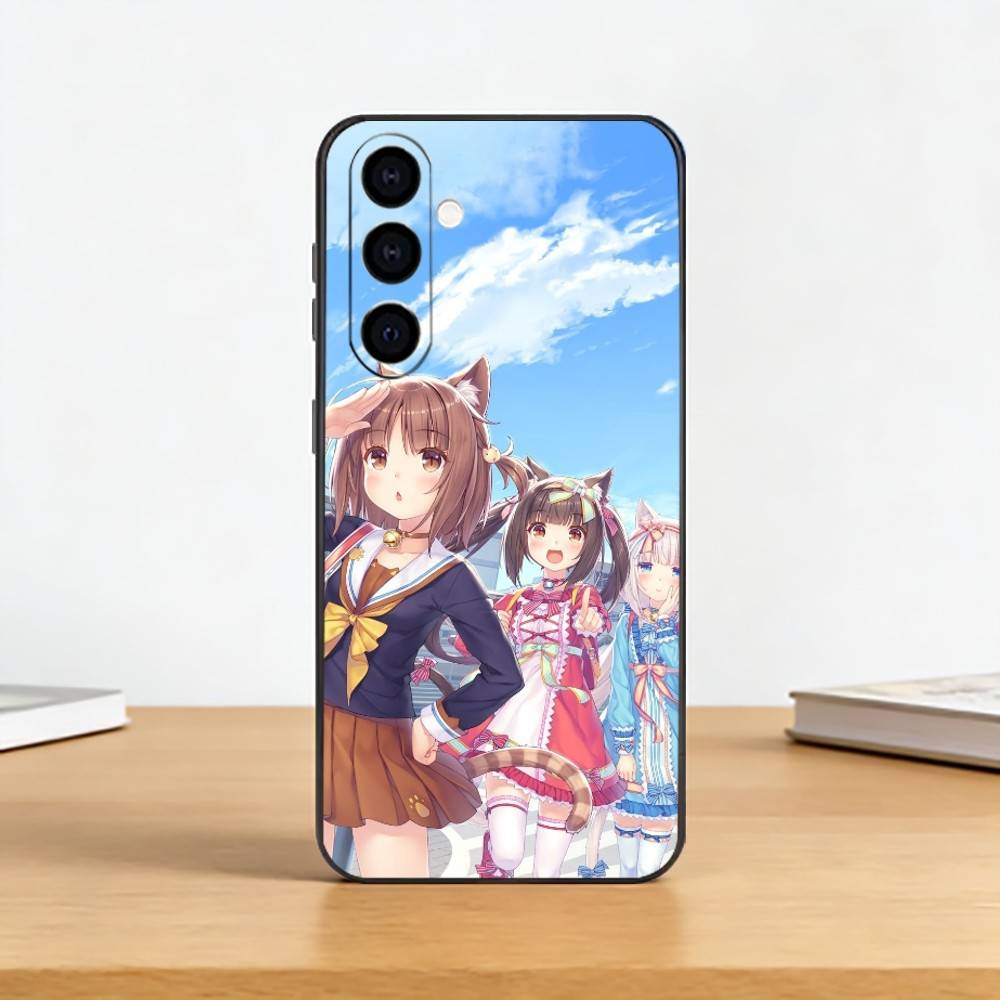 

N-Nekopara G-Game Phone Case Black Silicone Soft For Samsung Galaxy A73,A72,A71,A70,A53,A52,A51 Samsung a32 4g
