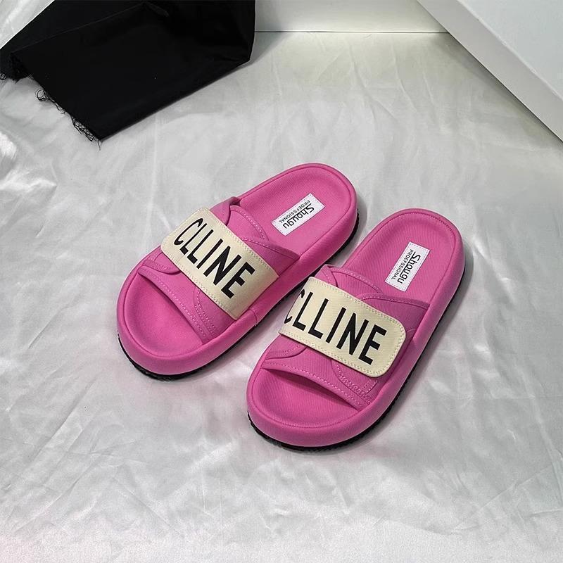Thick-soled Slippers Women's Summer Internet Celebrity Outer Wear Fashion Letters 2025 Indoor Home Non-slip, Cool Slippers