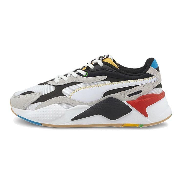 Puma RS X Low Top Kids Lifestyle Shoes Black White Red Teenagers 374498-01