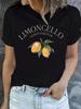 ONeck Casual Tops Women Streetwear Vintage Graphic New Lemon Print Women Tshirt Summer Short Sleeve Aesthetic Clothes