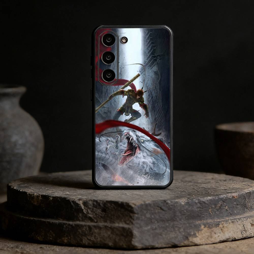 B-Black Myth Wukong Phone Case For Samsung Galaxy A13,21s,22,31,32,52,53,71,72,73,Soft Black Cover