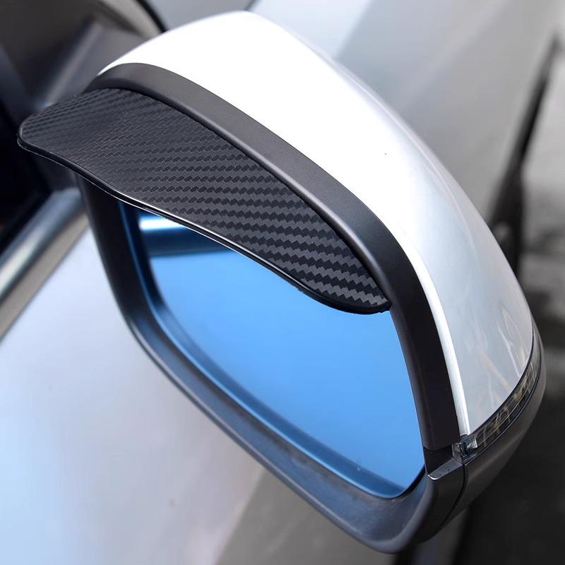 Carbon Fiber Rearview Mirror Rain Shield - Reflective, Rainproof, and Dustproof Eyebrow Cover