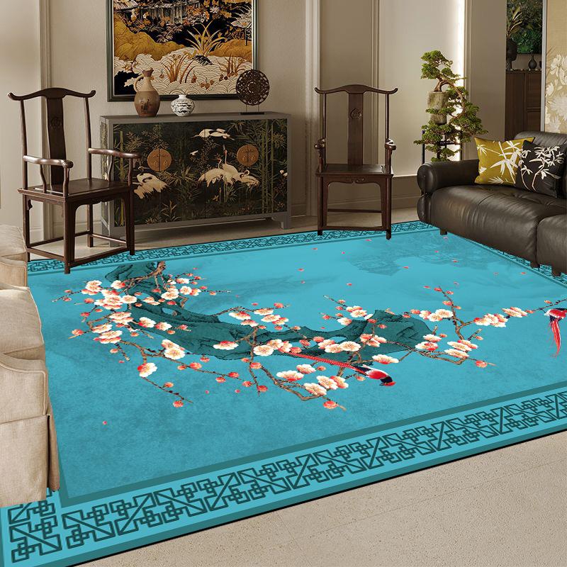 Luxury Chinese Style Large Living Room Carpet 3D Printing Decoration Home Coffee Tables Mat Non-slip Washable Rugs for Bedroom