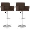 Bar Stool Set 2 pcs Brown Faux Leather