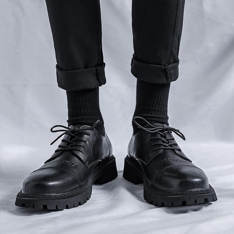 Spring College Style Thick-Soled Flat-Soled Small Leather Shoes Men'S British Style Fashion Casual Shoes M102-R