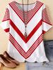 New Women's T-Shirt Summer O-Neck Tees Oversized Casual Short Sleeved Stripes Printed Women Pullover T-Shirts Female Clothing