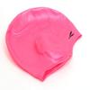 KNK Silicone Swim Cap for Mens & Women with Long Hair, 3D Ear Cover, Nose Clip & Ear Plugs Set (Pink)
