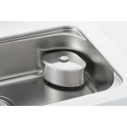 Yoshikawa SJ2430 Triangular Corner Drawer with Lid, Perforated, Stainless Steel, Silver, 17.9cm Wide x 12.4cm Deep x 10.8cm High, Made in Japan