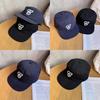 Retro Embroidery Black Cotton Cap Letter Design Breathable Material Streetwear