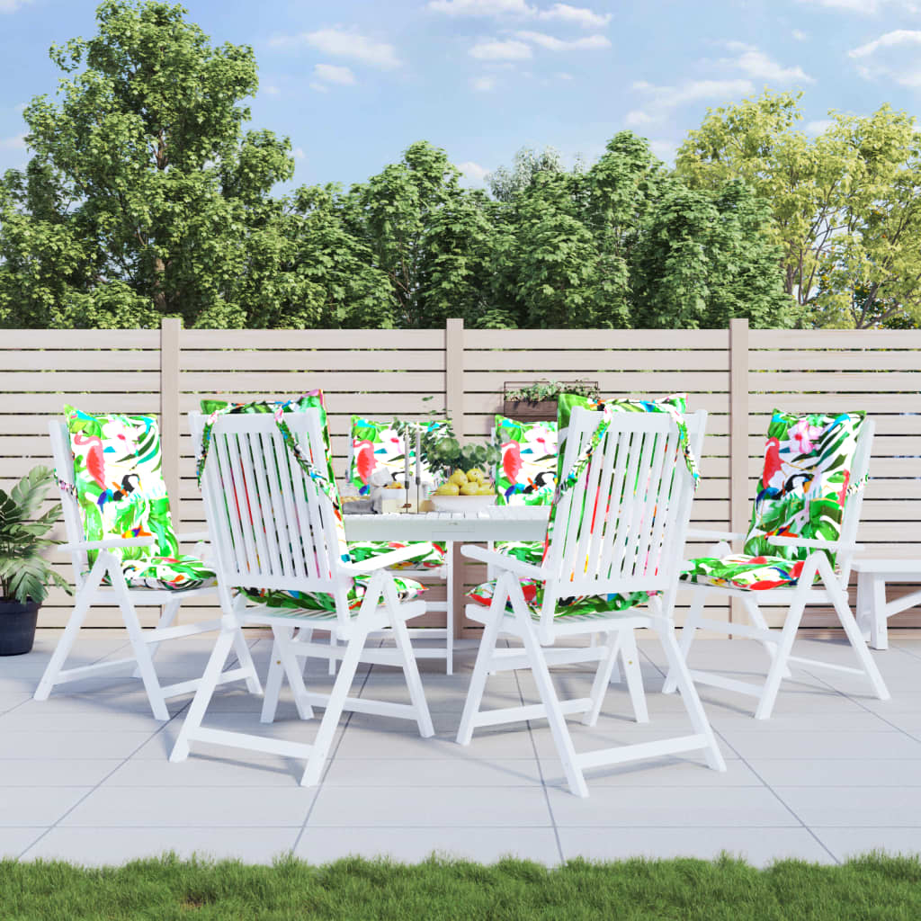 High Back Chair Cushions 6 pcs Multi Colored Oxford Fabric