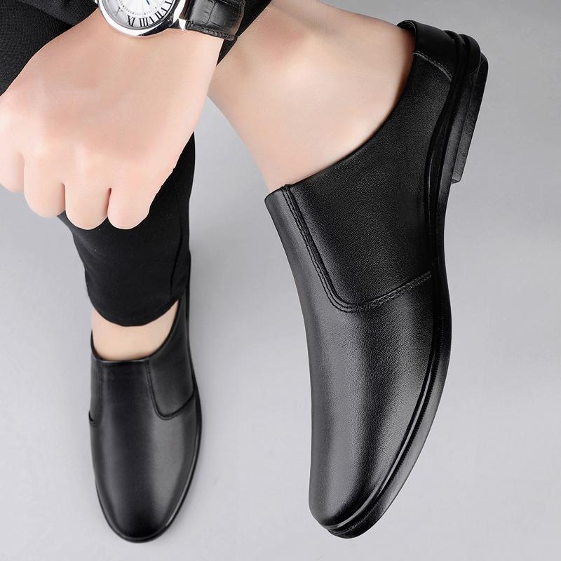 Fashion Men Summer Office Half Drag Business Shoes Genuine Leather Work Antiskid Walking Sandal New Designer Soft Bottom Breathable Shoe