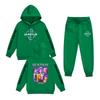 Kids' Long Sleeve Loose Pullover Letter Print Drawstring Hooded Sweatshirt Set