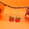 Design Sense Dripping Oil Pumpkin Earrings for Women Gothic Punk Rhinestone Bow Pumpkin Earrings Party Jewelry Accessories