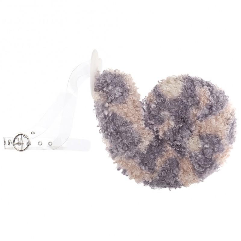 Halloween Curly Dog Costume Set Plush Faux Fur Ears Tail Headband Cosplay Props Party