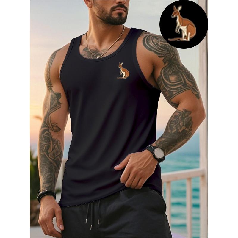 

Men s Polyester Sleeveless Tank Top, Moisture-Wicking XXL білий