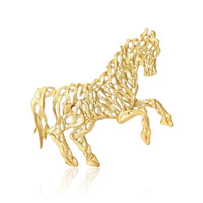 Novo broche animal cavalo oco estilo floresta personalizado