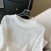 Mode Lose Aushöhlen Sonnencreme Gestrickte Pullover für Frauen Herbst Dünne Langarm Rundhals Pullover Strickwaren Frauen Elegante Casual Pullover 24799