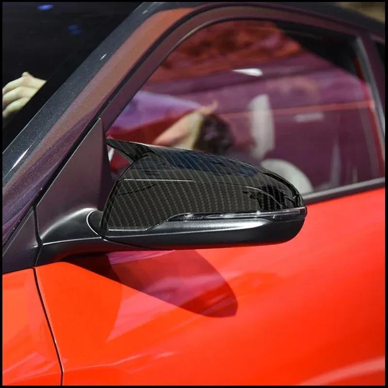 For Hyundai Veloster 2018      ABS Car Rearview Side Mirror Cover Wing Cap Exterior Trim Adhesive Sticker