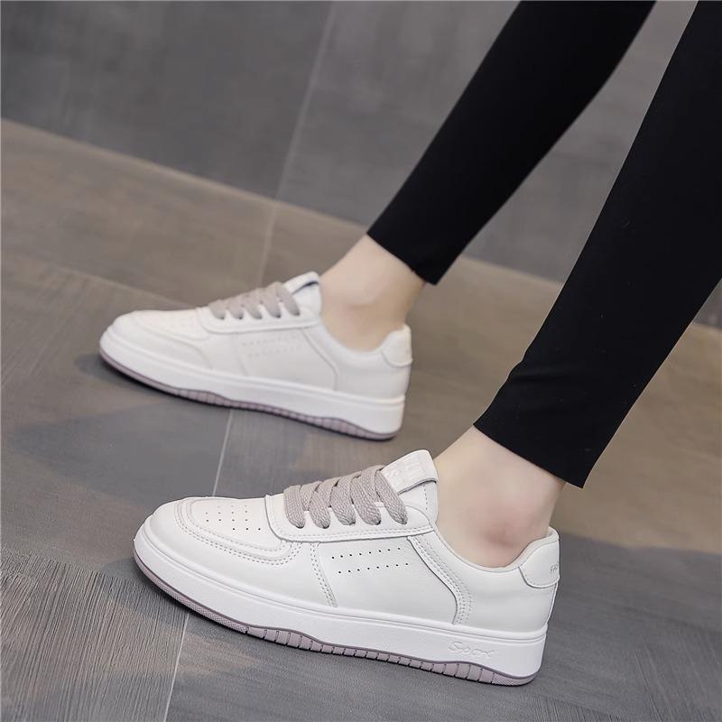 Leather little white shoes soft-soled women's shoes spring new versatile board shoes flat-soled casual sports shoes