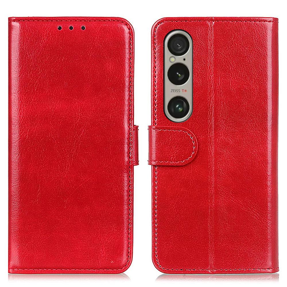 For Sony Xperia 1 VI Case PU Leather Crazy Horse Texture Phone Wallet Folio Cover