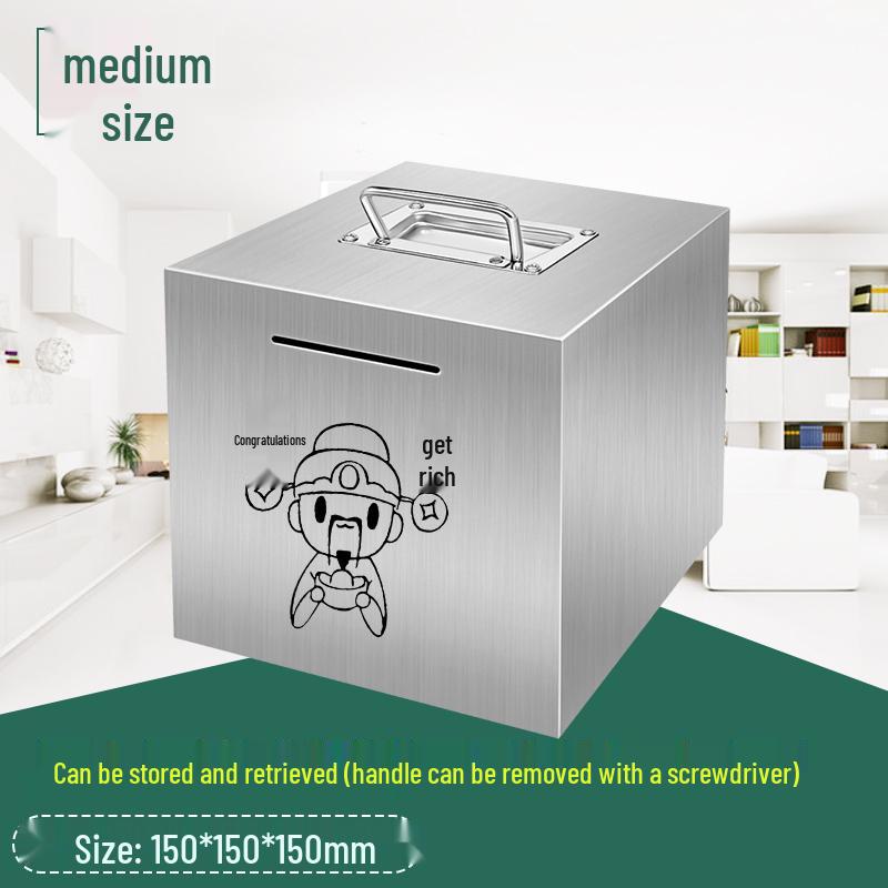 2026 Large Capacity Stainless Steel Piggy Bank for Adults - Secure Savings, Not for Kids