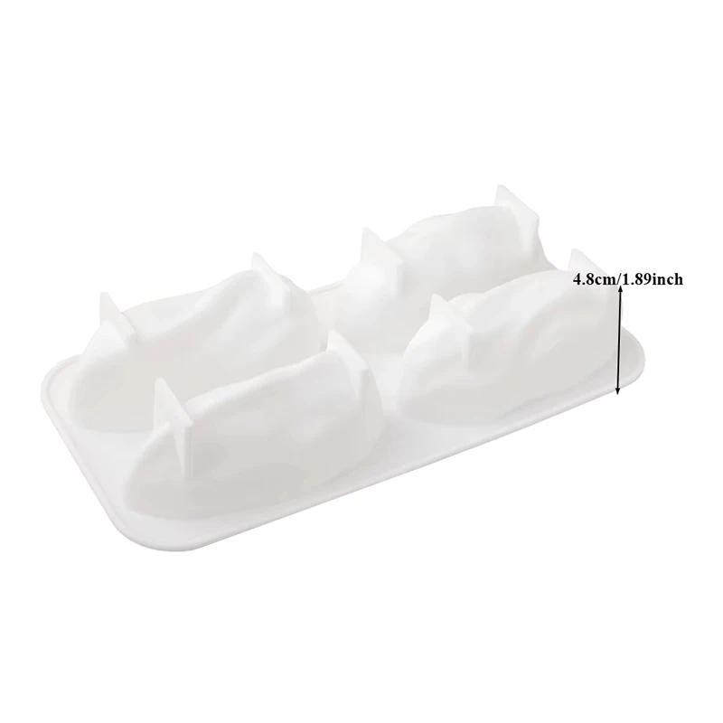 

4 Cavity Pistachio Mousse Mold Food Grade Kitchen Bakeware Pistachios Design Mousse Cake Mould Party Dessert Baking Tools білий