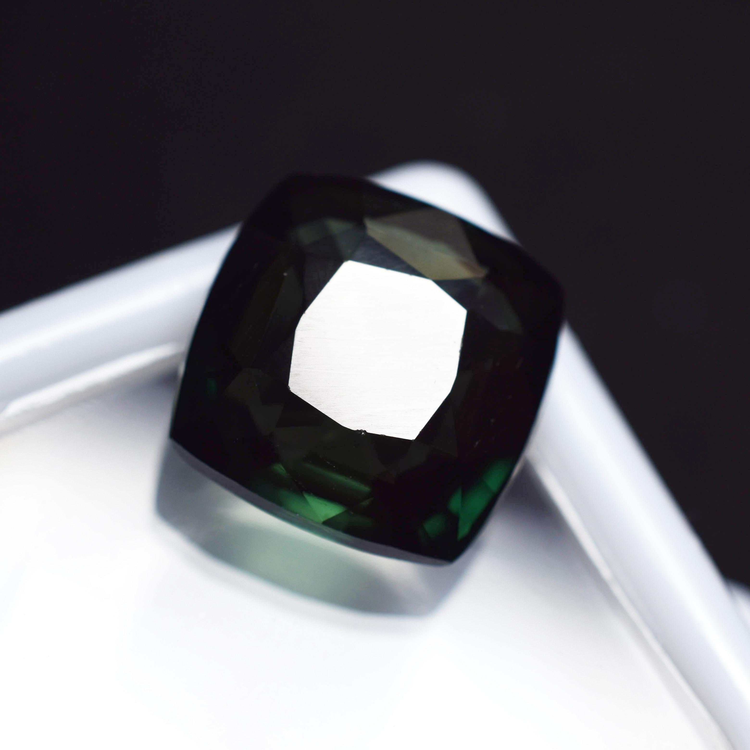

NATURAL 8.35 Ct Green Grandidierite Square Cushion Cut CERTIFIED Loose Gemstone 12 mm Approx. зелений