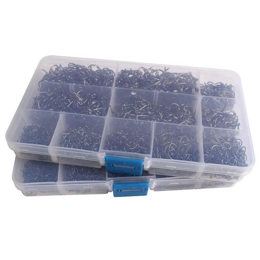 1000Pcs Carbon Steel Fishing Fixed Hooks Size 3-12 Barbed Fishing Hooks  Sea Tackle Accessories