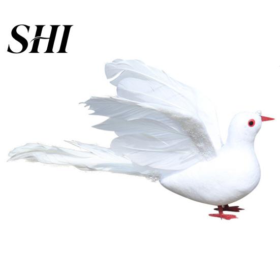 Home Decoration Simulation Pigeon Vivid 3D Eyes Sequins Design Realistic Looking Adorable Appearance Wide Bird Statue Application Decorative белый