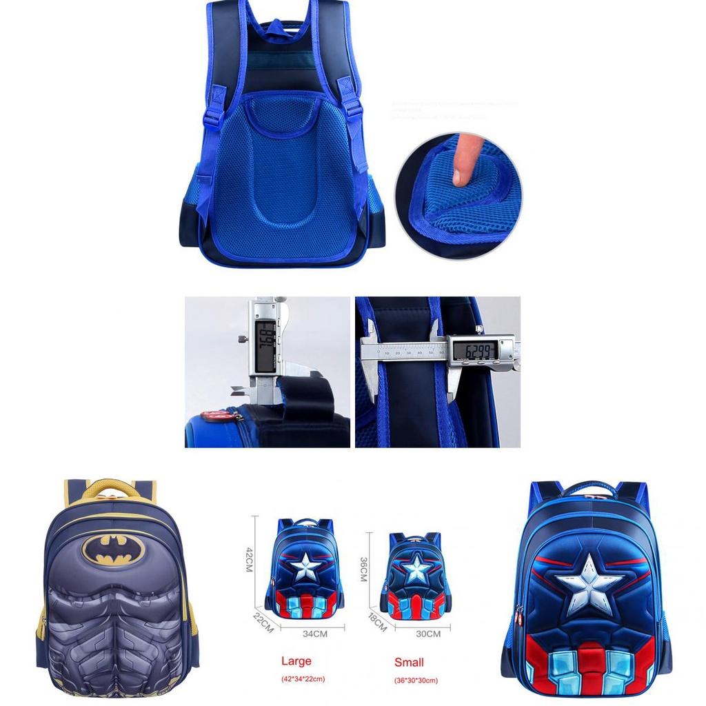 Rucsac Spider-man Batman Superman Captain America Pentru Copii Cu Imprimeuri Vibrante Cu Supereroi