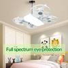 E27 2-in-1 Ceiling Fan Light with Remote 85-265V 50W 3-Speed 3-Color Car Drone Style Dimming Fan Light for Home Room Decoration