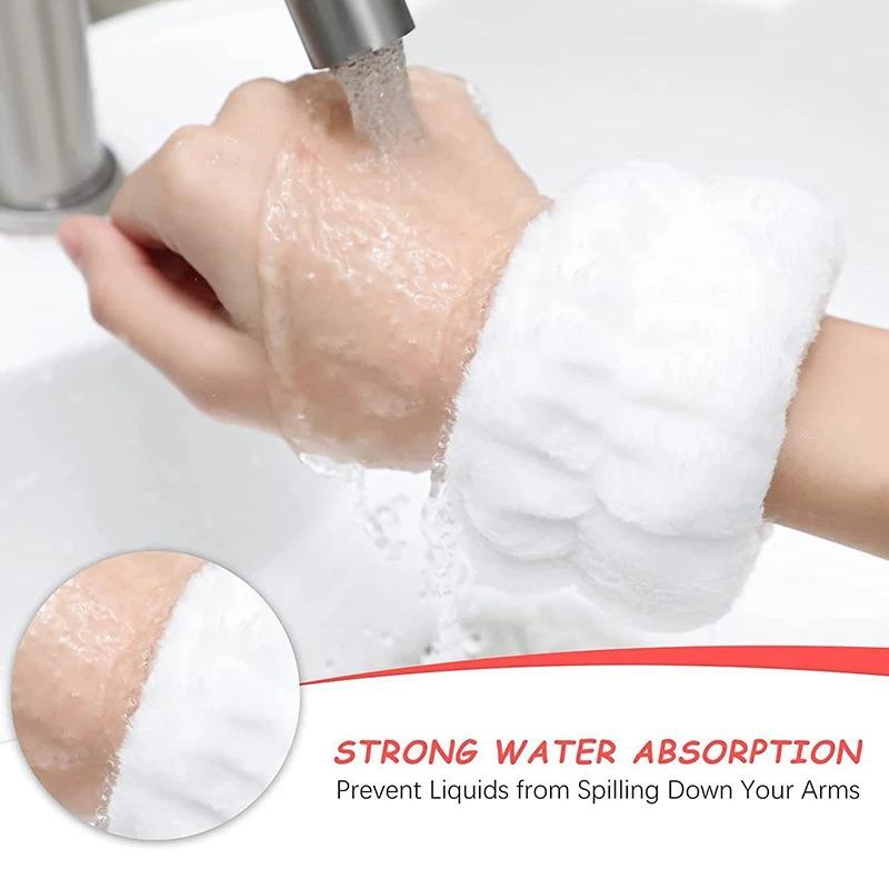 Handgelenk-Waschband Weiche Mikrofaser-Handtuch-Armbänder zum Gesichtwaschen Wasseraufnahme Waschen Verhindern von Nässe Handgelenk-Waschband