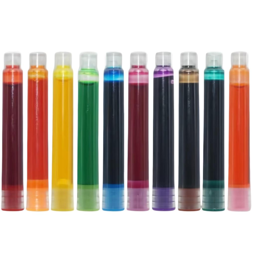 EF Extra Fine Nib Fountain Pen Cartridge Set Writes even the smallest letters beautifully Ideal for colorful expression + 10-Color