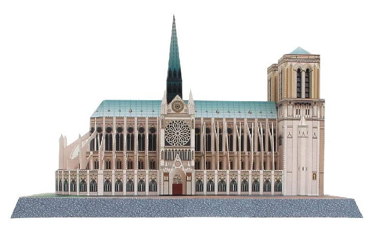 3D Assembly Model Paper Craft World Historical Buildings Dame (Notre Cathedral)