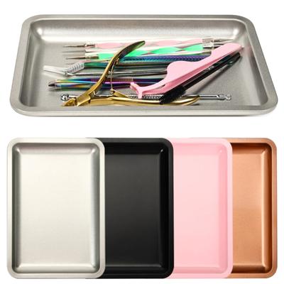Nageltablett aus Edelstahl, Kosmetikablage, Nailart, Nagellack-Aufbewahrung, mehrfarbig, Nailart, Desktop, Schale für künstliche Nägel, Werkzeuge