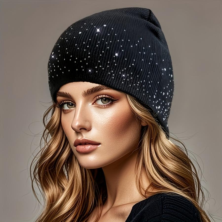 New Women's Multi-color Dot Diamond Pullover Knitted Hat Autumn and Winter Knitted Hat Warm Woolen Hat