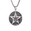 1ks Čarodějnický pentagramový náhrdelník z nerezové oceli Pánský židovský hebrejský tetragrammaton Šalamounovy přívěsek Amulet Šperky