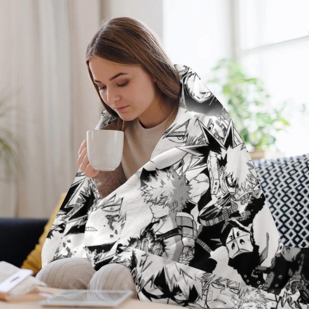 Bakugou Katsuki Collage - BNHA Throw Blanket Warm Napping Blanket for Office Couch Bed