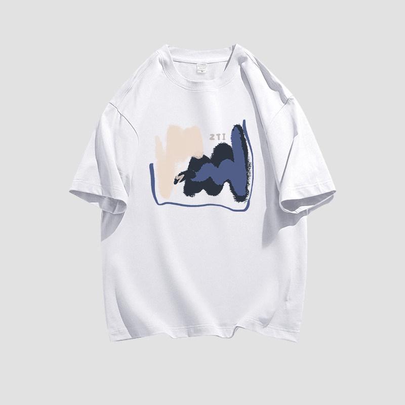 Women's Hong Kong Style Oversized Summer T-Shirt - Plus Size, Loose Fit, Short Sleeve