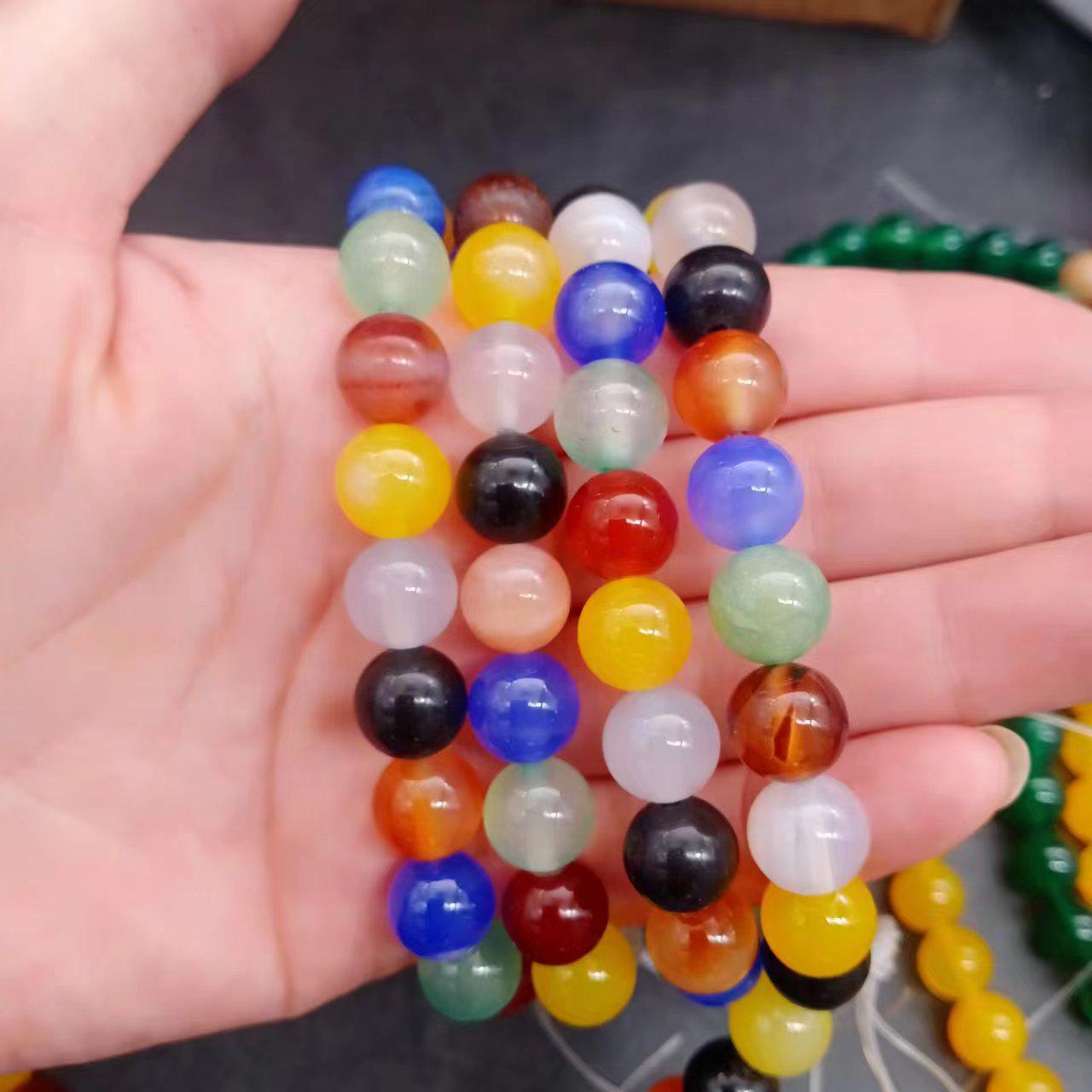 Agate Stone Beads Bracelet DIY Craft Kit 8MM mixed drilled agate beads