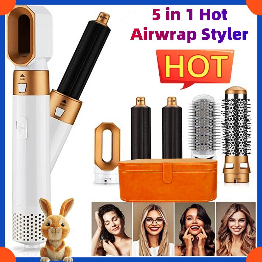 

Профессиональный щипцы для завивки волос Hot Airwrap Styler 5 в 1 ярко-розовый