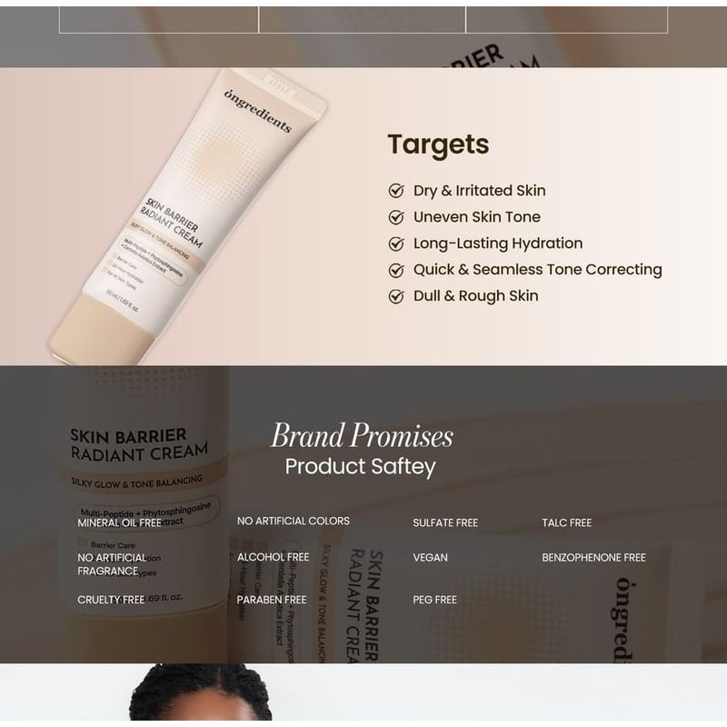 ongredients - Skin Barrier Radiant Cream