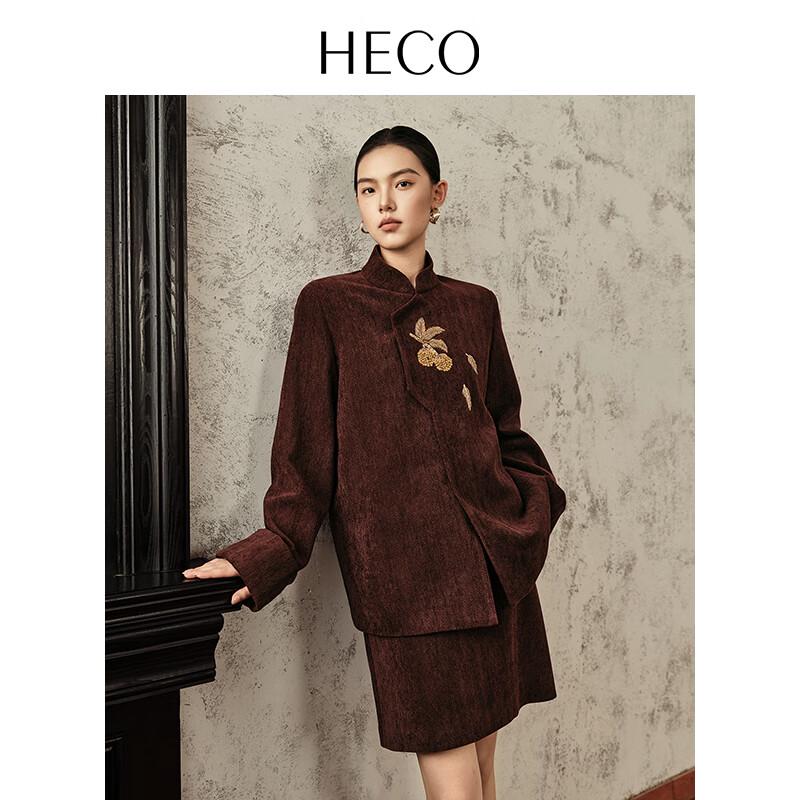 HECO New Chinese Old Money Velvet-Feel Mini Skirt L